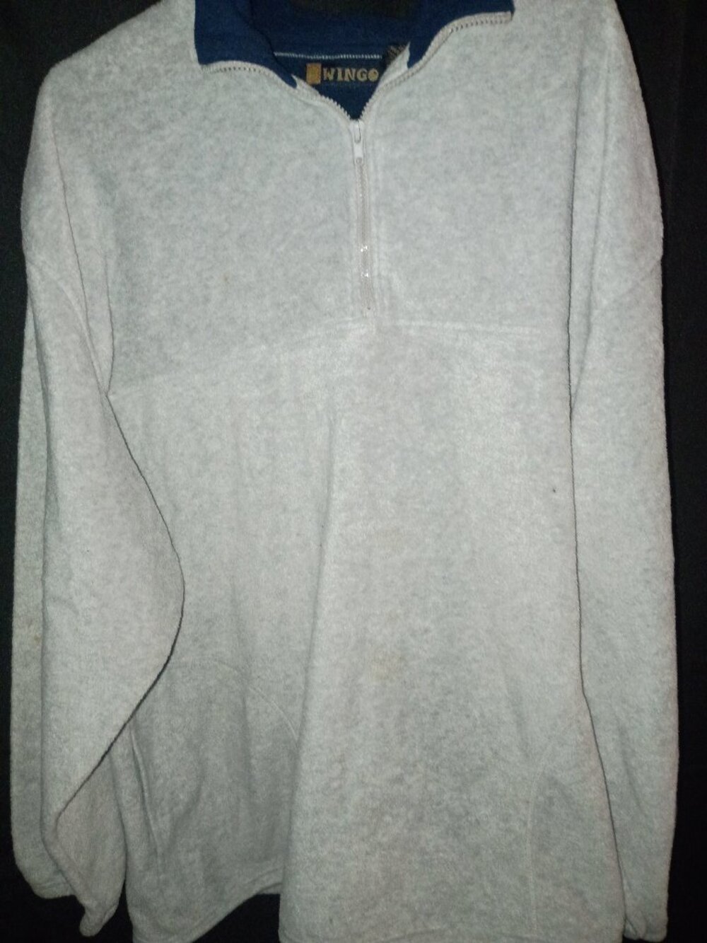 WINGO GREY & NAVY QUARTER PULL OVER FLEECE 3XL in EUC